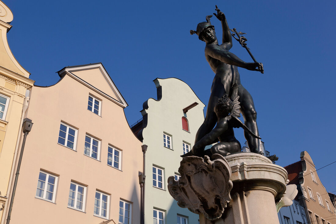 Mercury Fountain at Moritz Square in Augsburg, Bavaria, Germany