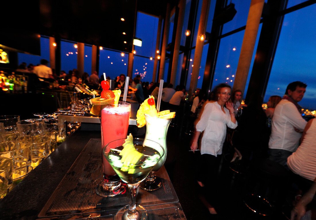 People at 20up bar at Empire Riverside Hotel Skybar, Hamburg, Germany