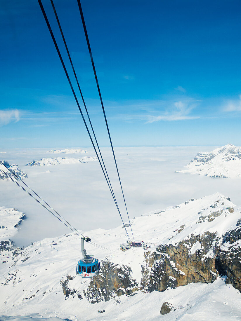 Schweiz, Obwalden, Alpen, Engelberg, Titlis, Drehseilbahn Rotair