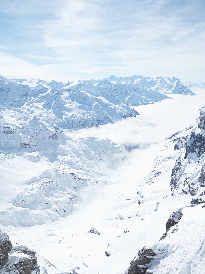 View of snow in Titlis, Uri Alps, Engelberg, Obwalden, Switzerland
