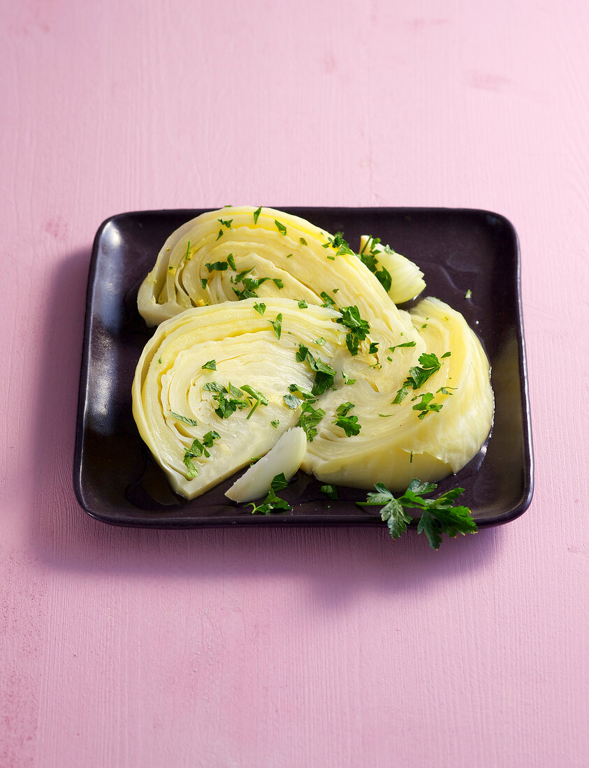 Braised cabbage on plate