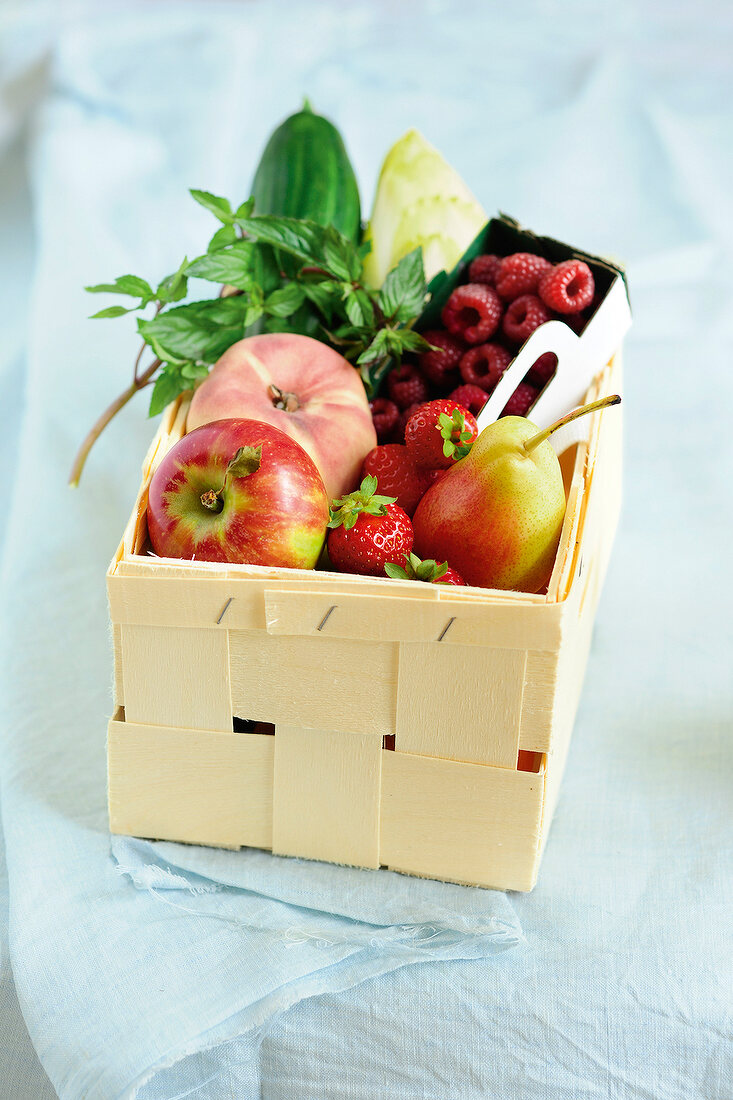 Fruit and vegetables in basket