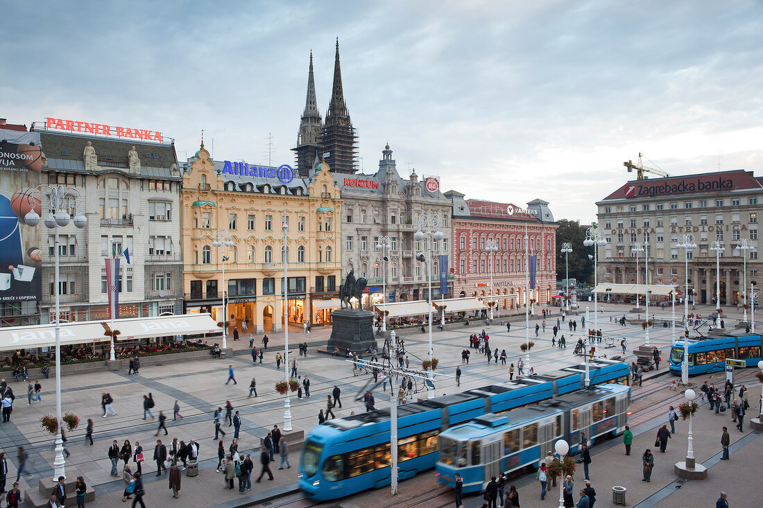 View of Ban Jelacic Square, Croatia