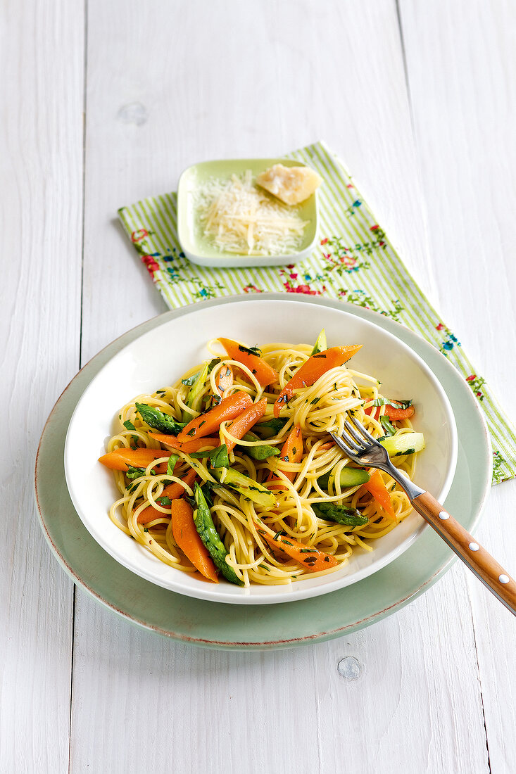 Schlank im Schlaf, Spaghetti mit grünem Spargel