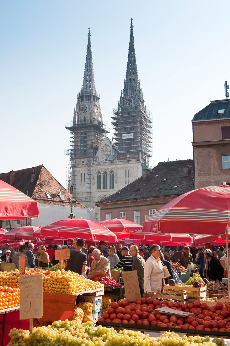 Kroatien: Zagreb, Markt auf dem Trg Dolac