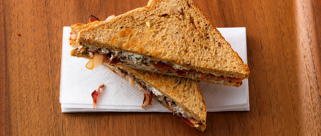 Lunchbox, Speck-Pilz-Sandwich