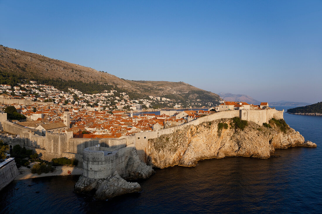 Dubrovnik coast of the old city wall in Croatia