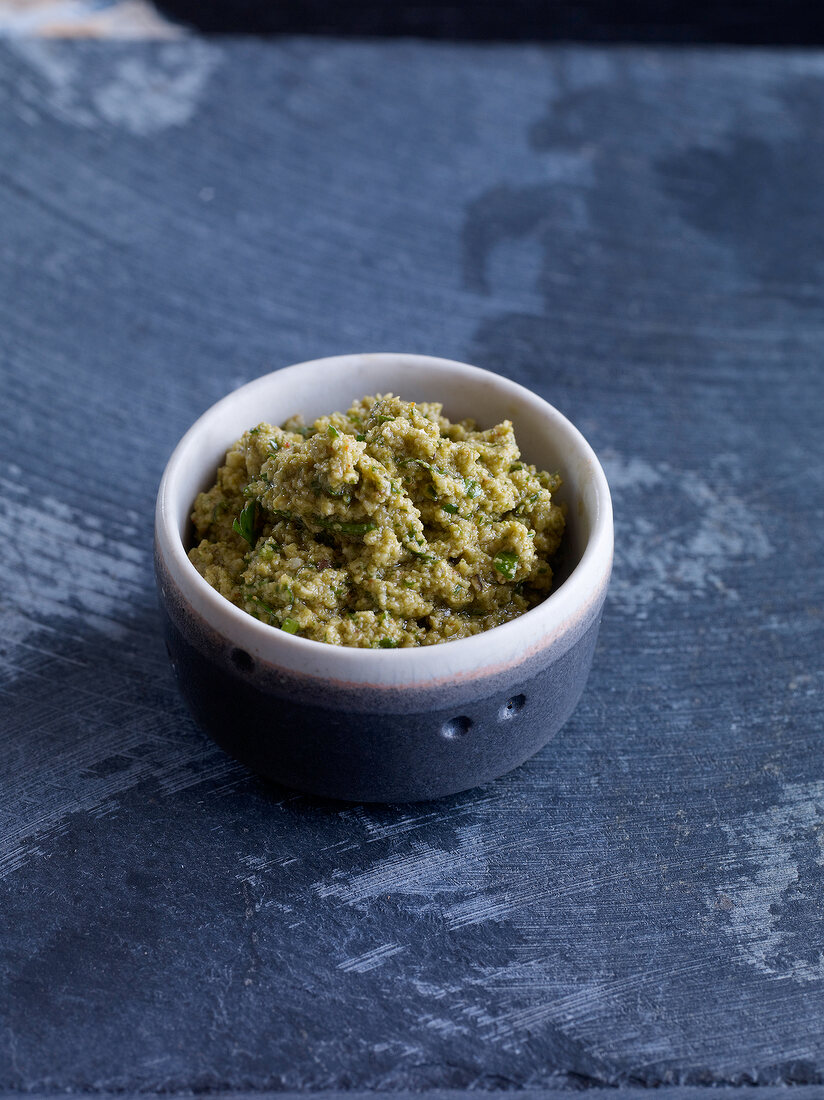 Olive pesto in bowl