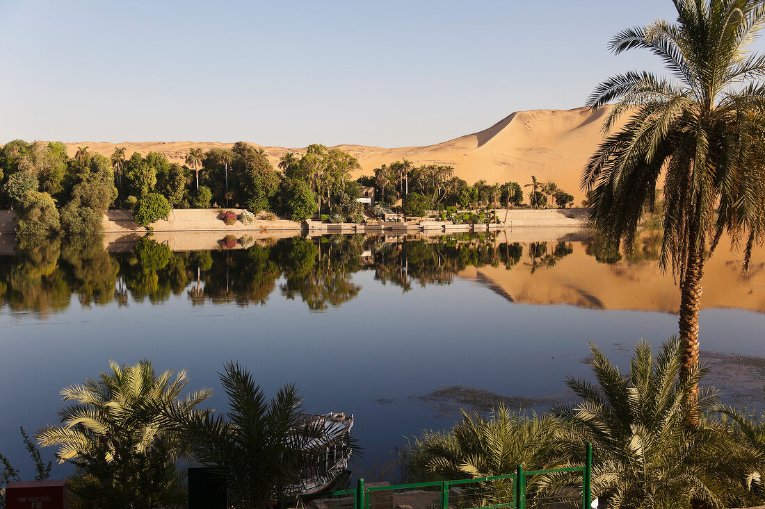 View of Kitchener Island and Qubbet al-Hawa, Aswan, Egypt