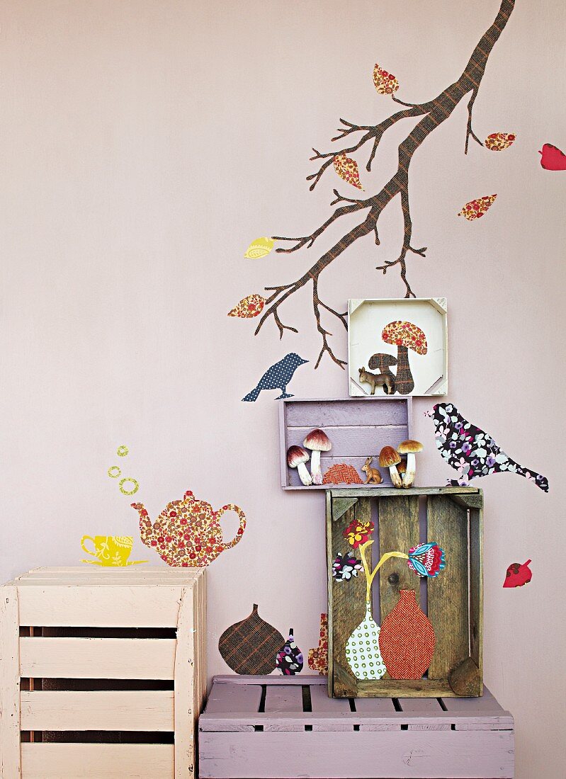 Hand-crafted, autumnal wall decoration