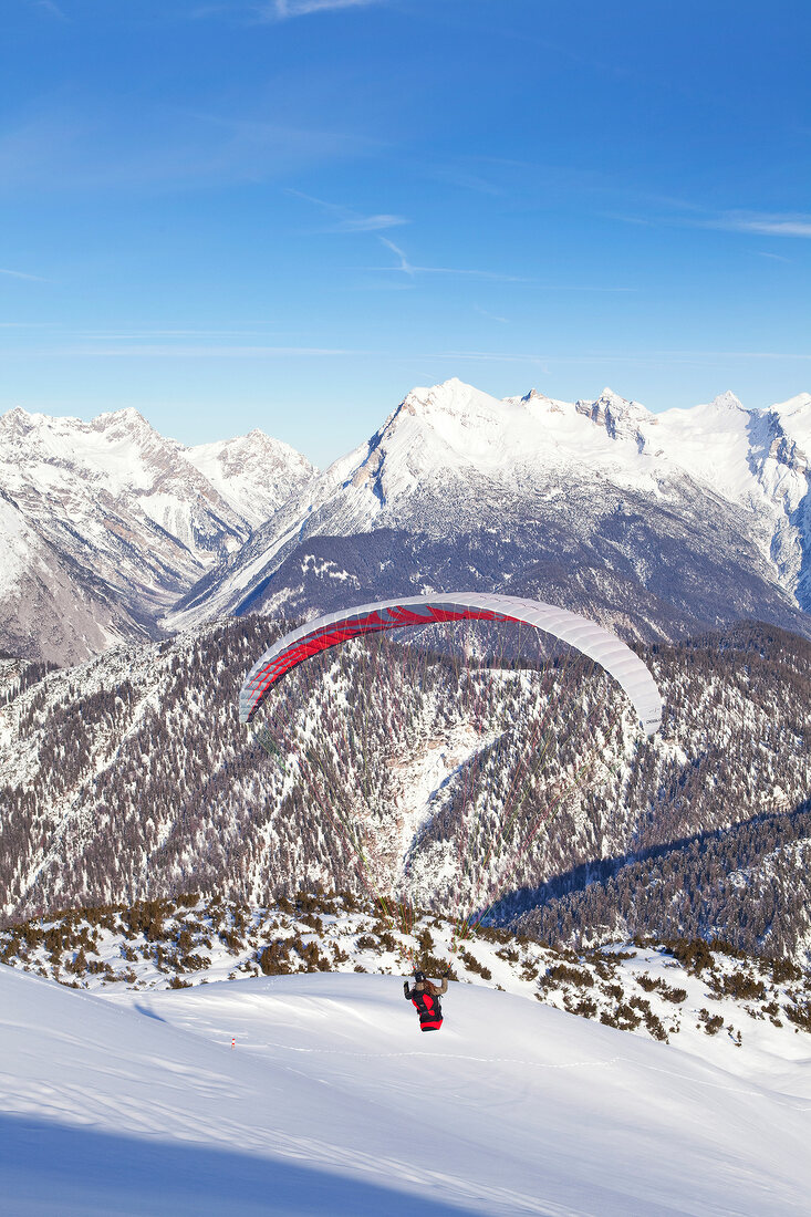 Winterlandschaft, Leutaschtal, Paragliding