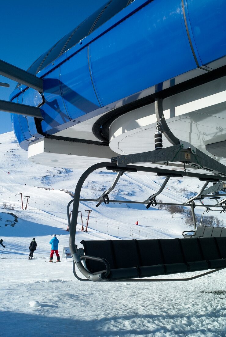 Empty skilift in ski resort in Hemsedal, Norway