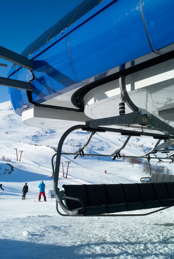 Hemsedal, Skigebiet in Norwegen, leerer Sesselift