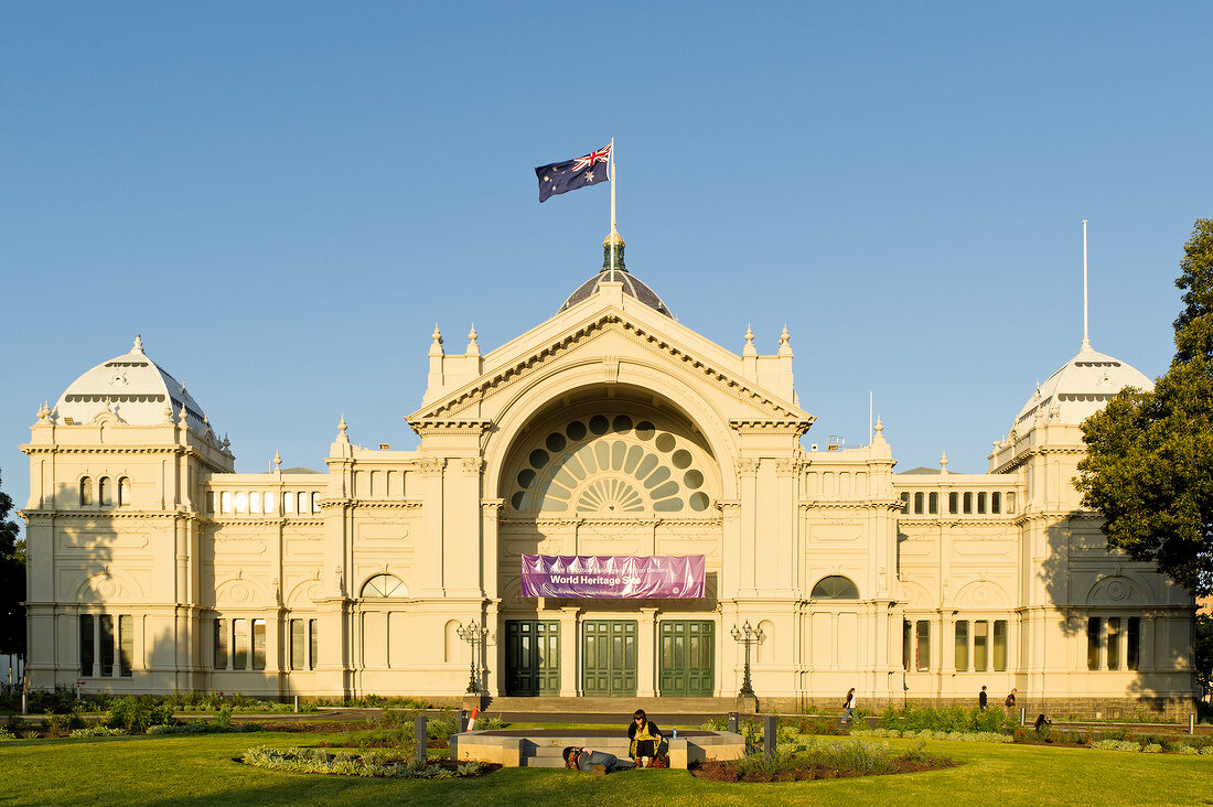 View of Royal Exhibition Building in Melbourne, Victoria, Australia