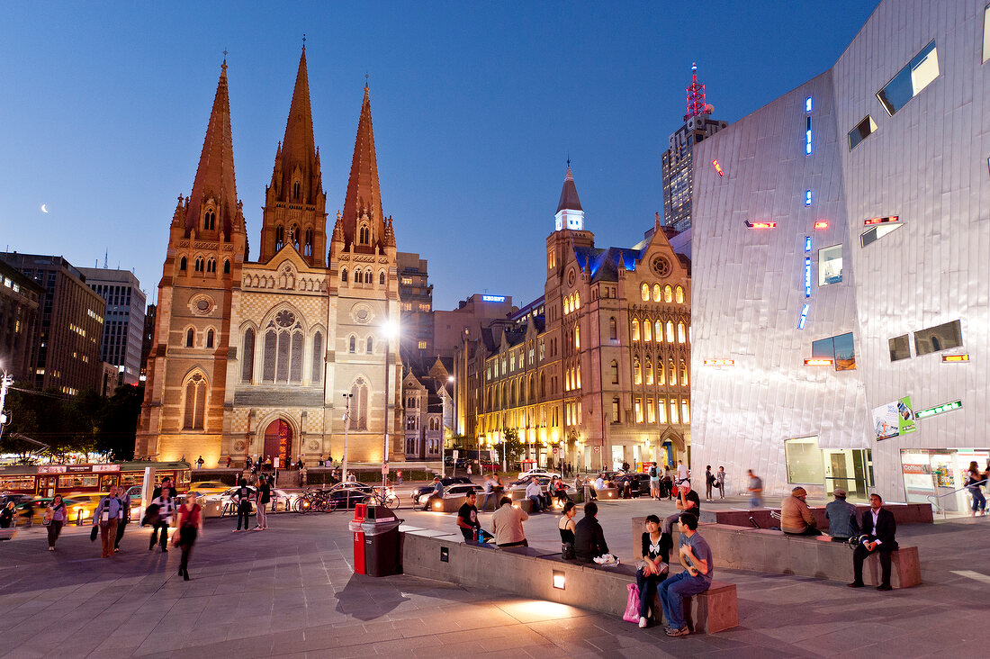 Australien, Victoria, Melbourne, Federation Square, Flinders Street