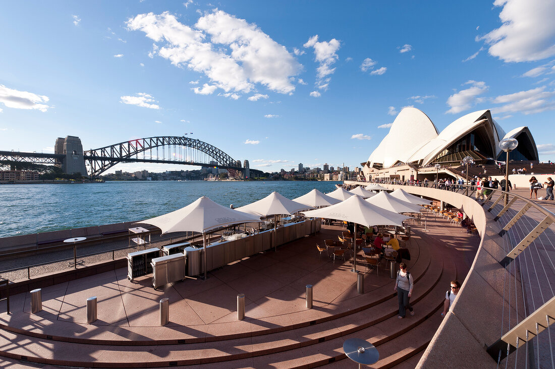View of Opera House and Harbour Bridge in Sydney, New South Wales, Australia