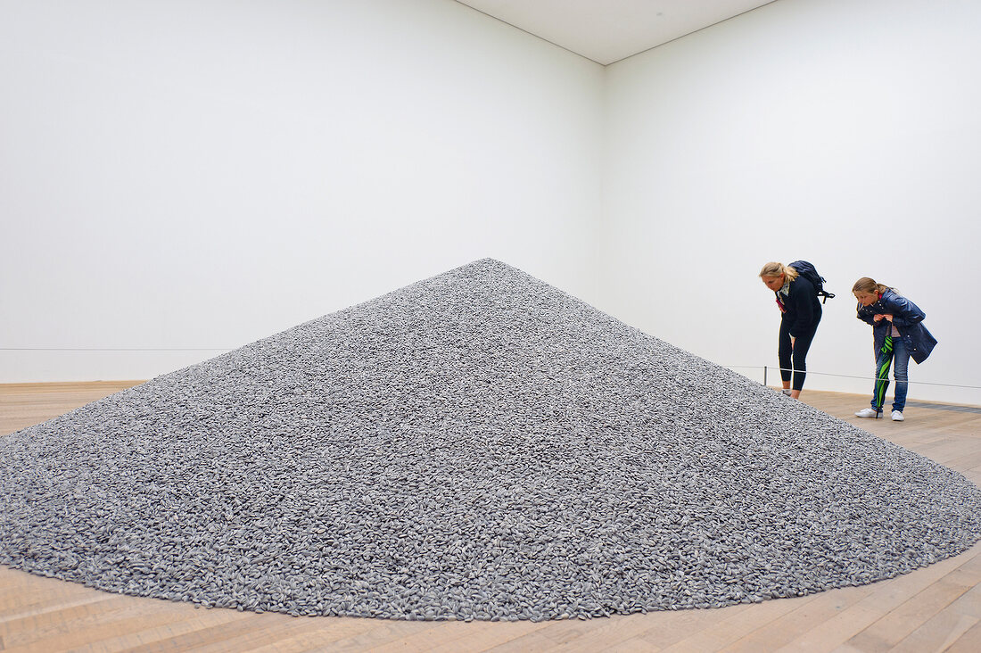 Modern Art by artist Ai Weiwei, Tate Gallery of modern art, Southwark, London, UK