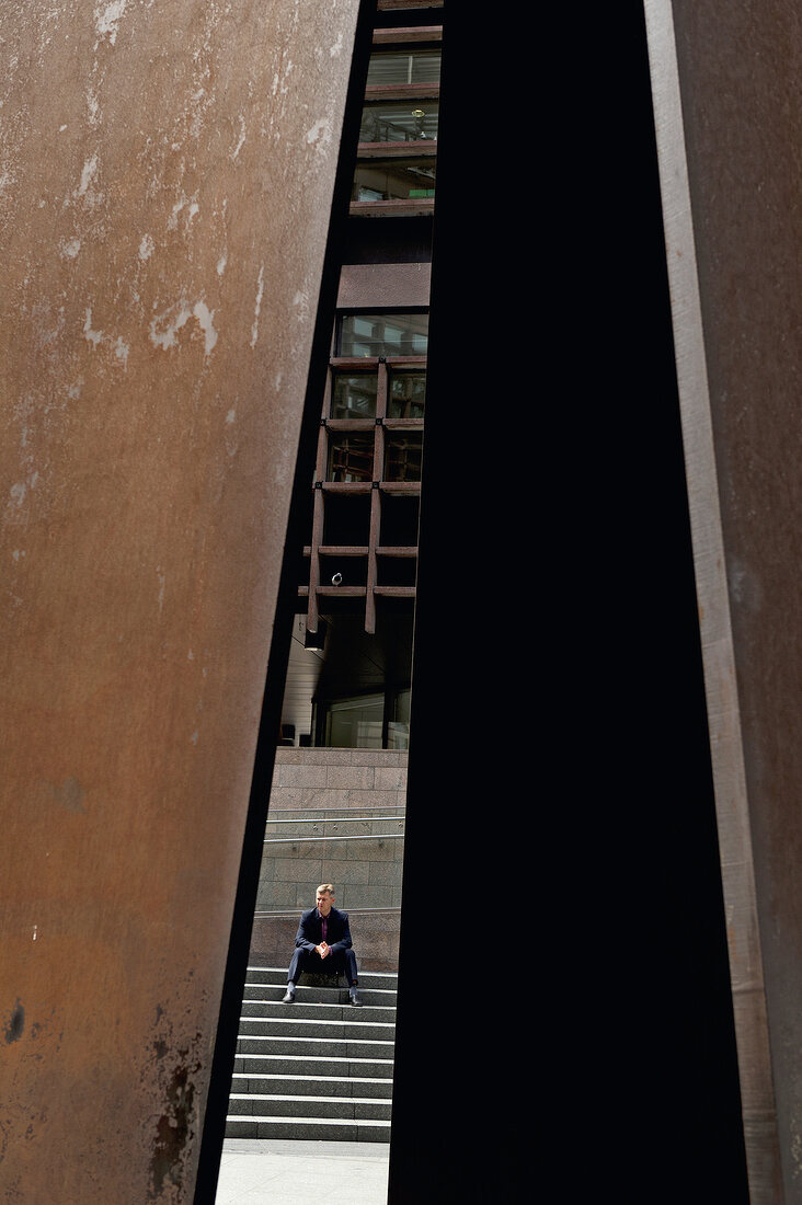 Giant Steel Fulcrum at Liverpool Street, London, UK