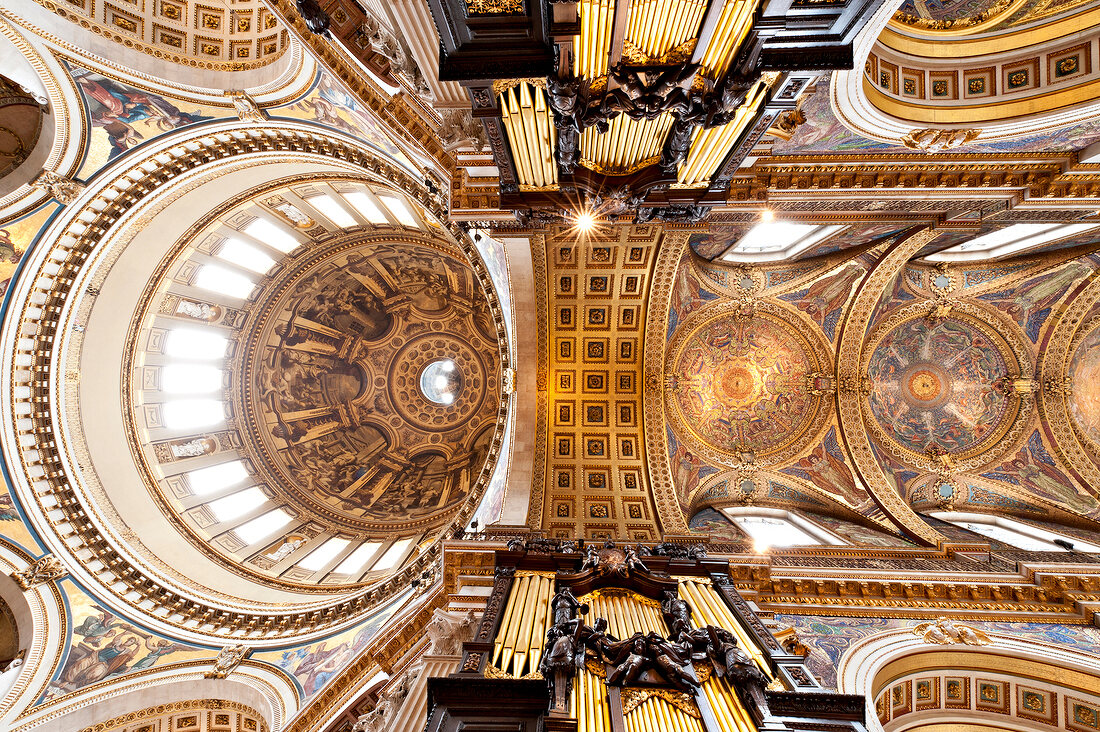Interior of Whispering Gallery at St Paul's Cathedral in City of London, London