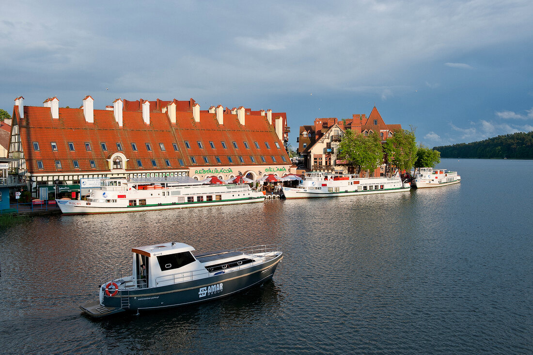 Ferry in lake in Mikolajki, Warmia-Masuria, Poland