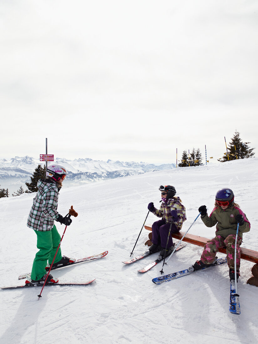 Schweiz, am Vierwaldstättersee, Urner Alpen, Rigi Rotstock, Piste