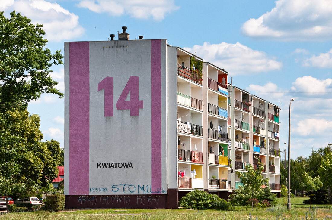 View of building at Ruciane-Nida in Warmia-Masuria, Poland