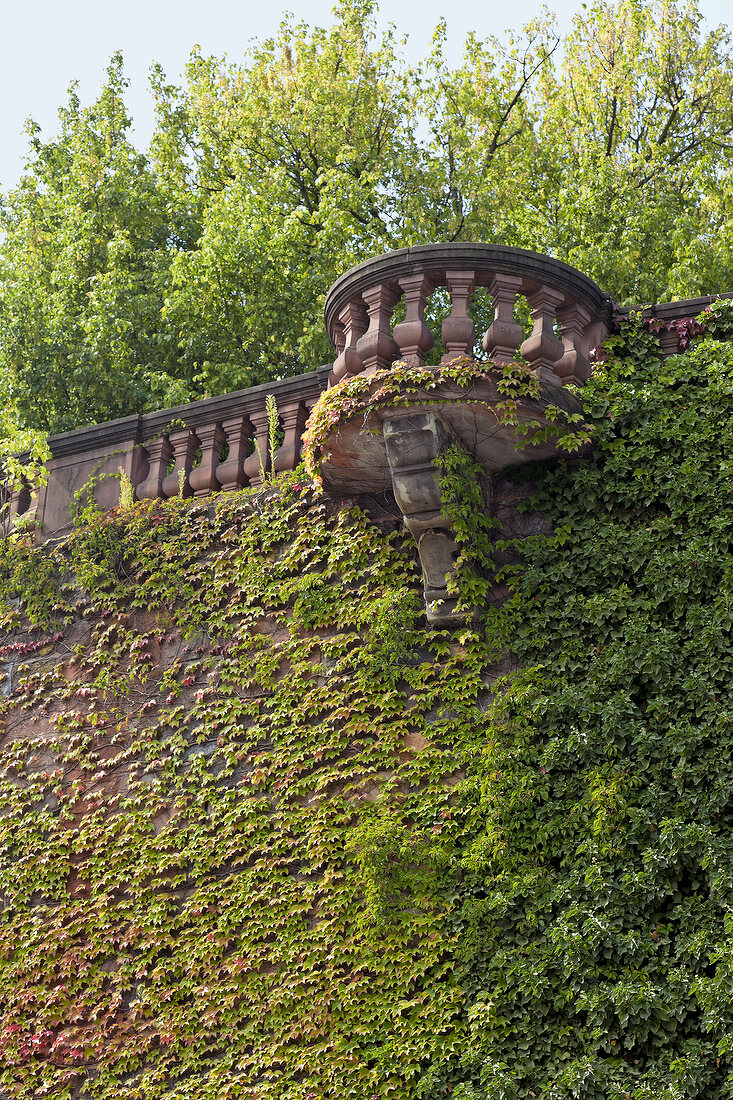 View of Saarbrucken Castle wall in Saarland, Saarbrucken, Germany