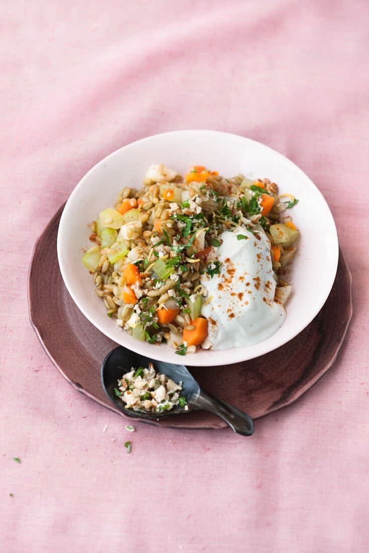 Grünkernrisotto mit Gemüse