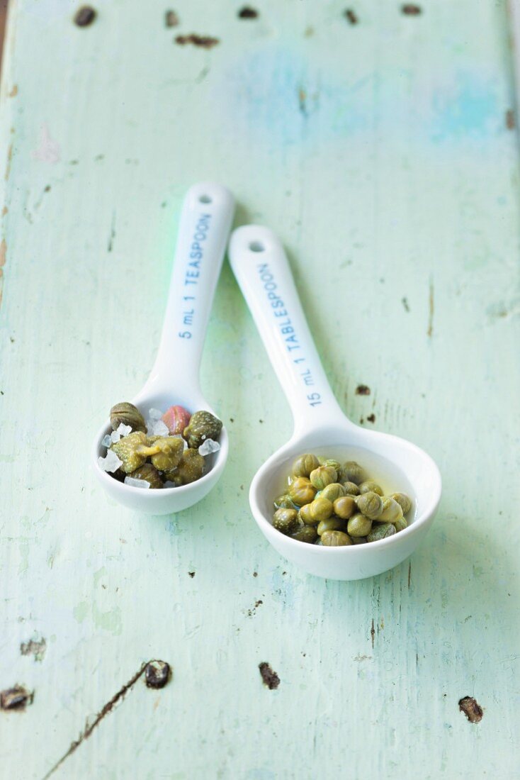 Two spoonfuls of capers