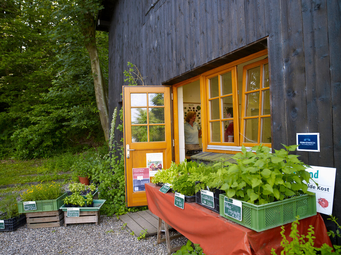 Farm shop at Blunk, Schleswig-Holstein, Germany