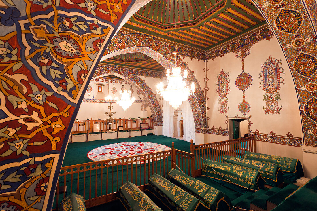 Interior of Dervish Monastery with Sarcophagi, Cappadocia, Anatolia, Turkey