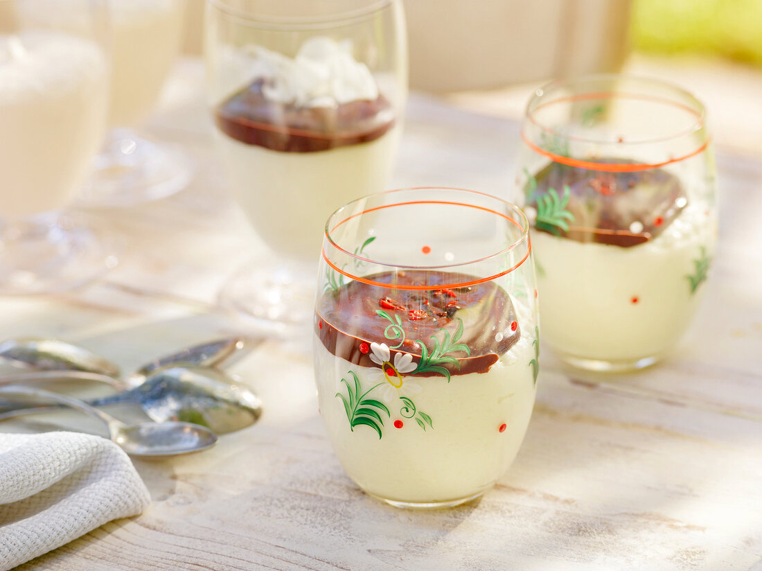 Coconut cream in glasses