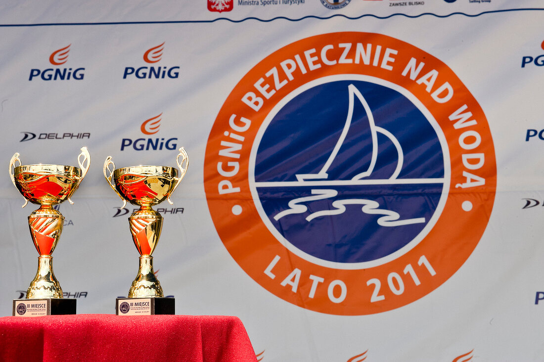 Two trophies on table at Thanksgiving, Warmia and Mazury