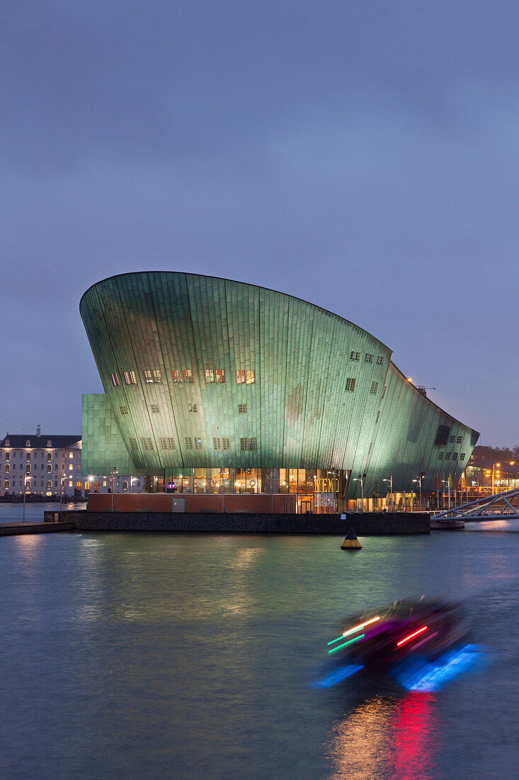 View of Nemo Science Centre in Amsterdam, Netherlands