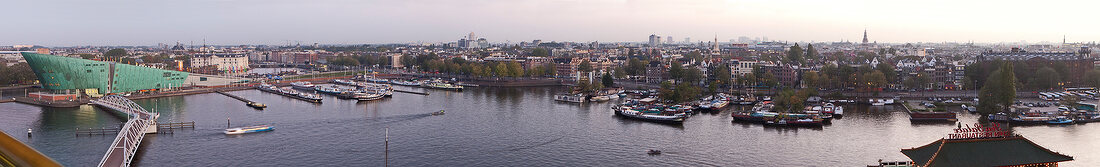 Amsterdam, Openbare Bibliotheek, Blick von Dachterrasse, Panorama