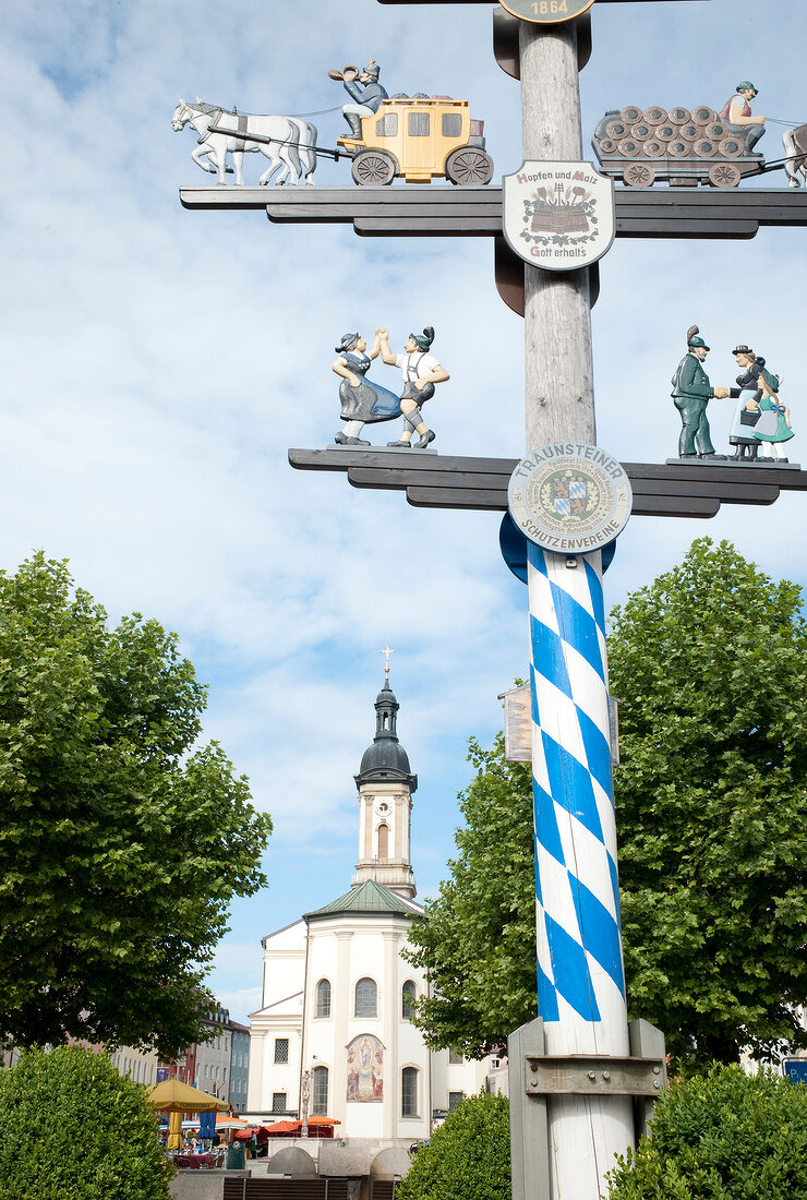 Maypole at Chiemgau, Bavaria, Germany