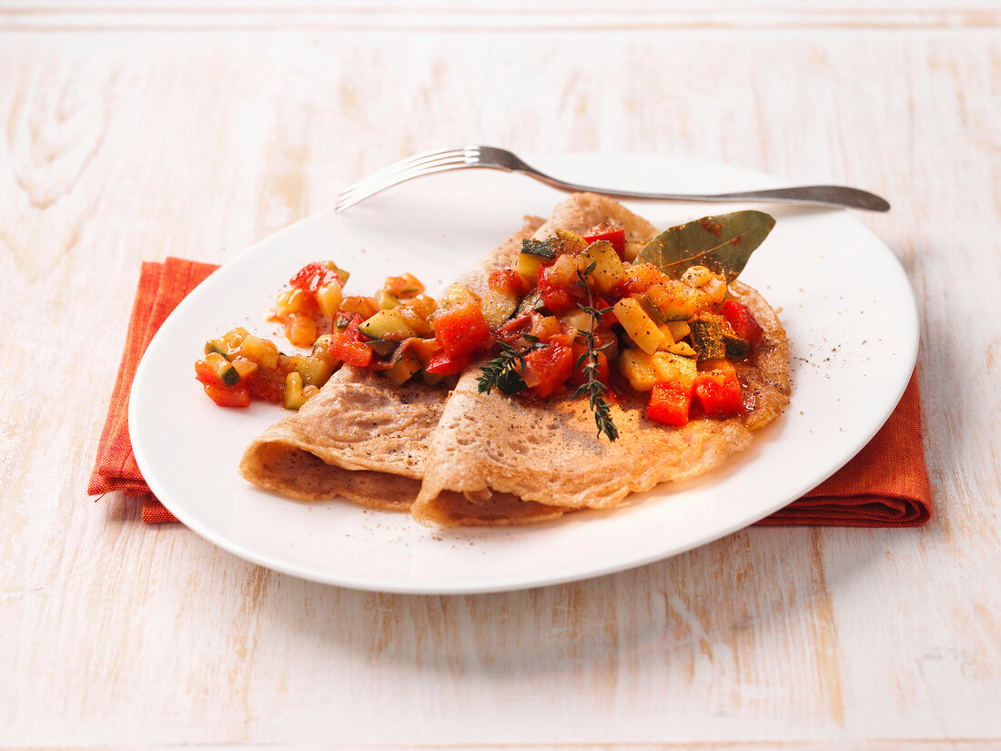 Ratatouille galettes on plate