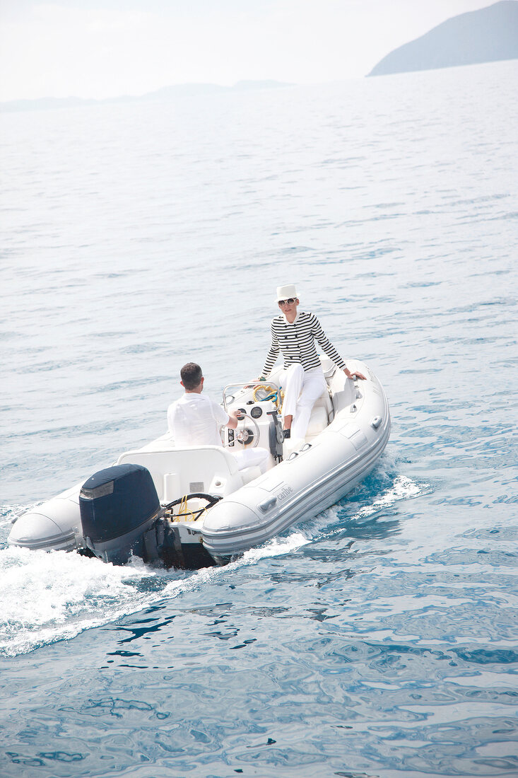 Woman enjoying boat ride