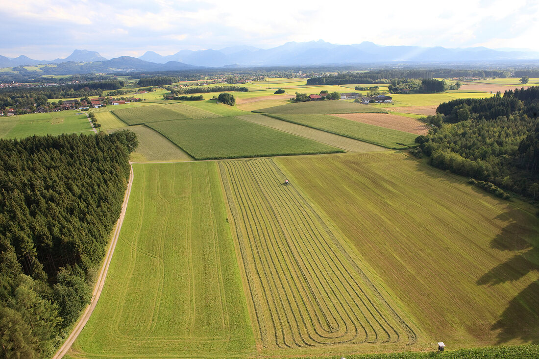 Chiemgau, Bayern, am Chiemsee, Söllhuben, Riedering, Luftaufnahme