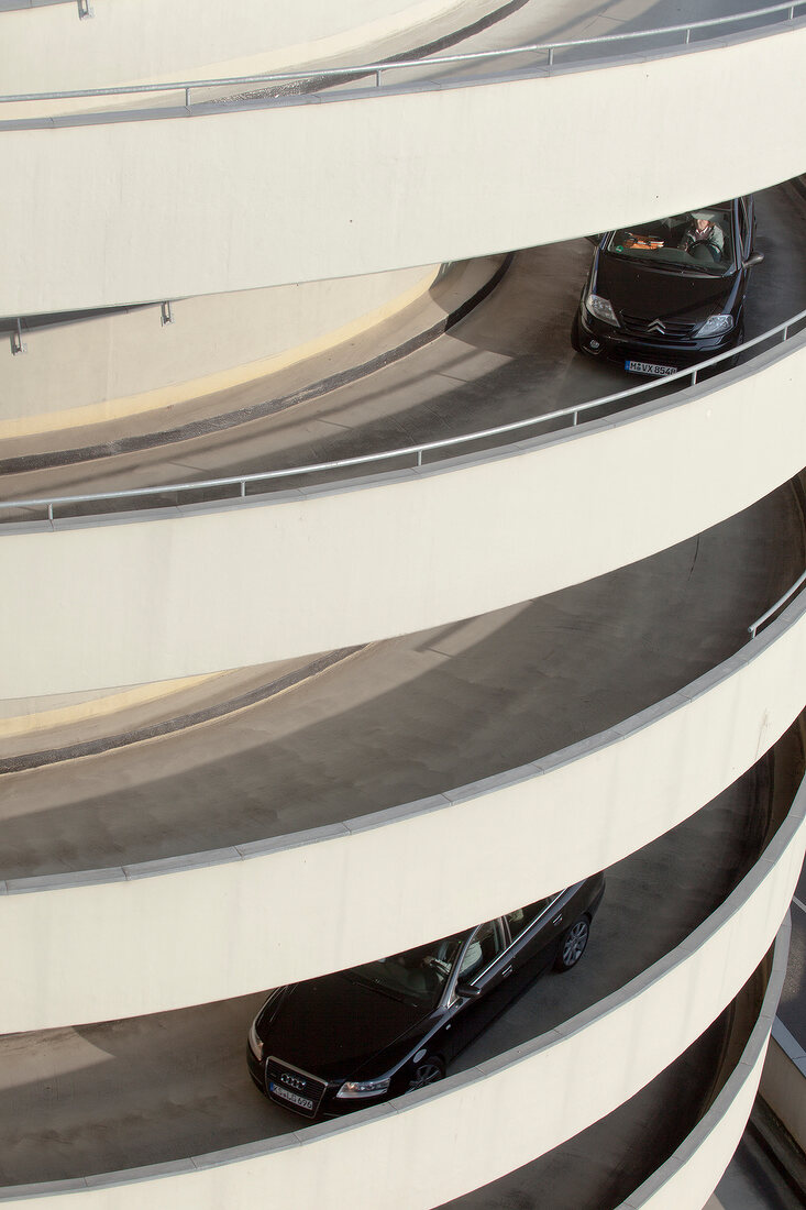 Cars parked in parking at Kassel, Hesse, Germany