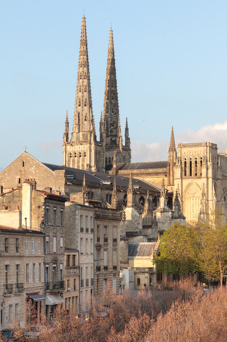 Cathedral Saint Andre and blue sky, Bordeaux, France
