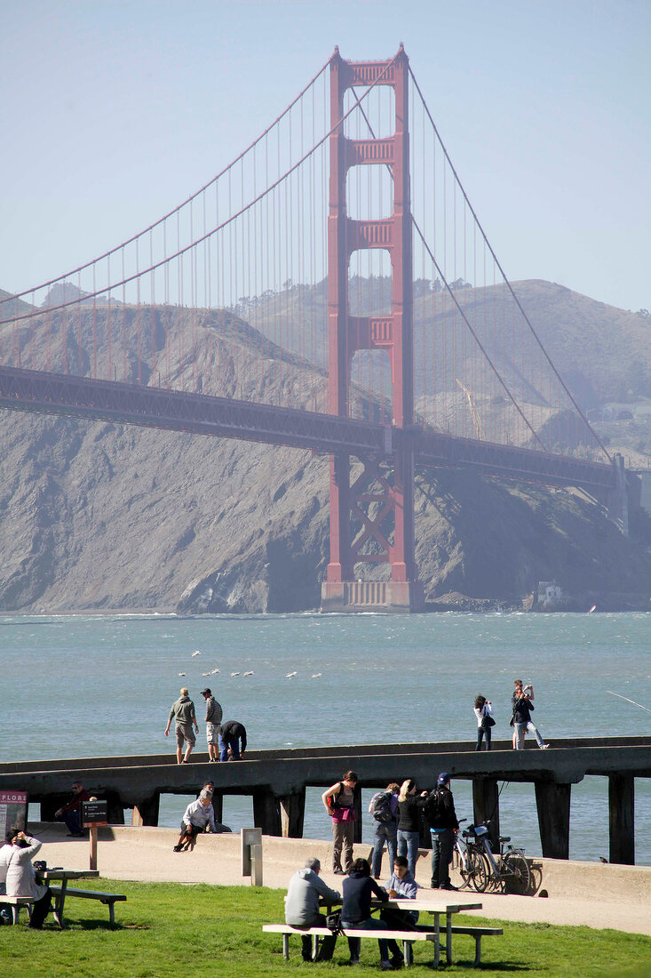 Menschen, Ufer, Golden Gate Bridge, San Francisco