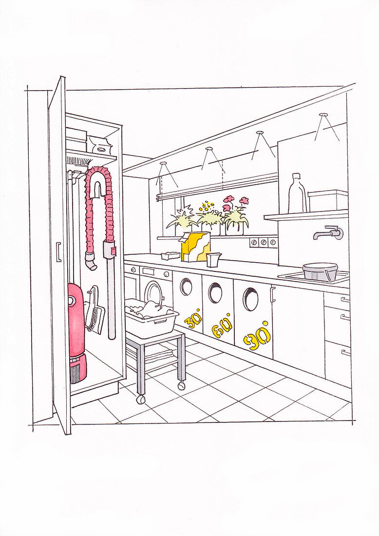 Illustration of utility room