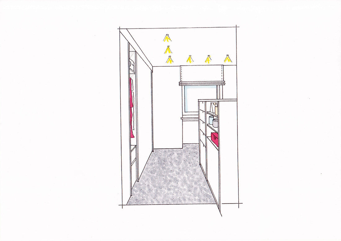 Illustration of dressing room