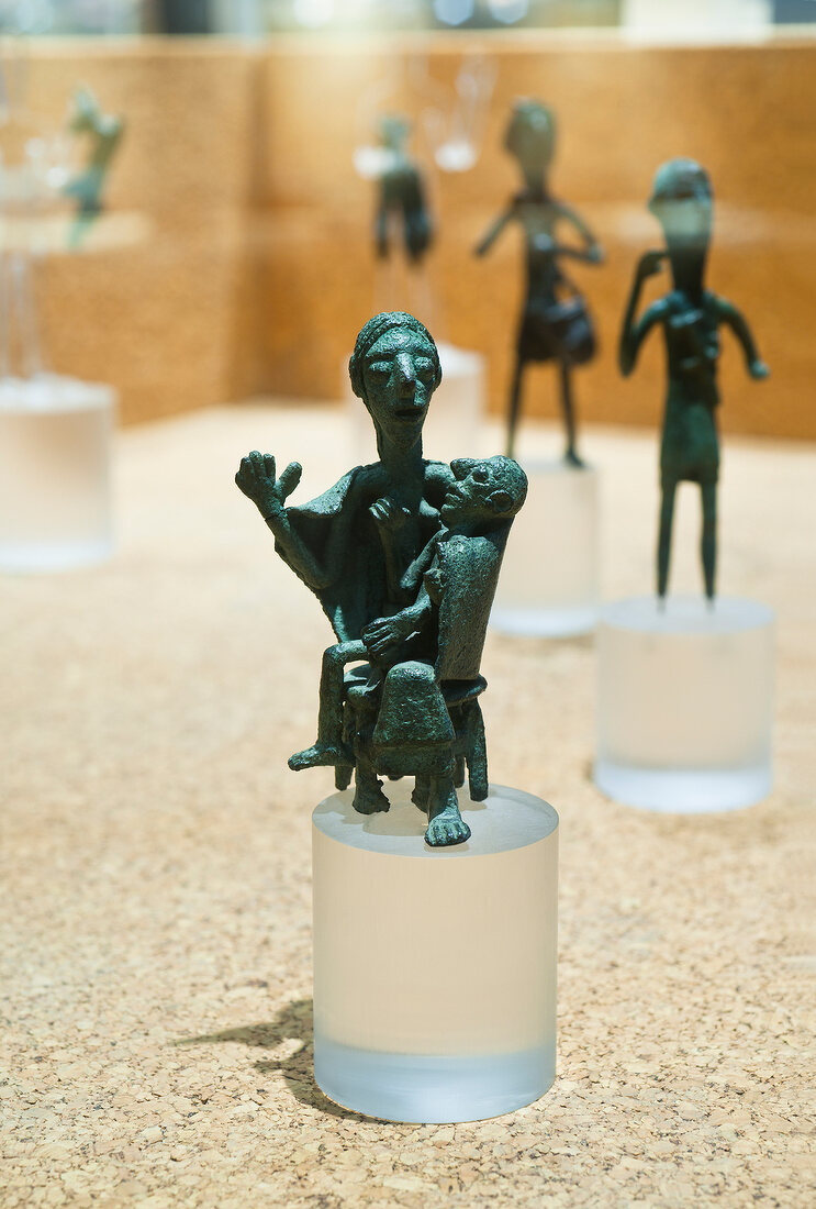 Bronze figure in National Archaeological Museum in Naples, Sardinia, Italy