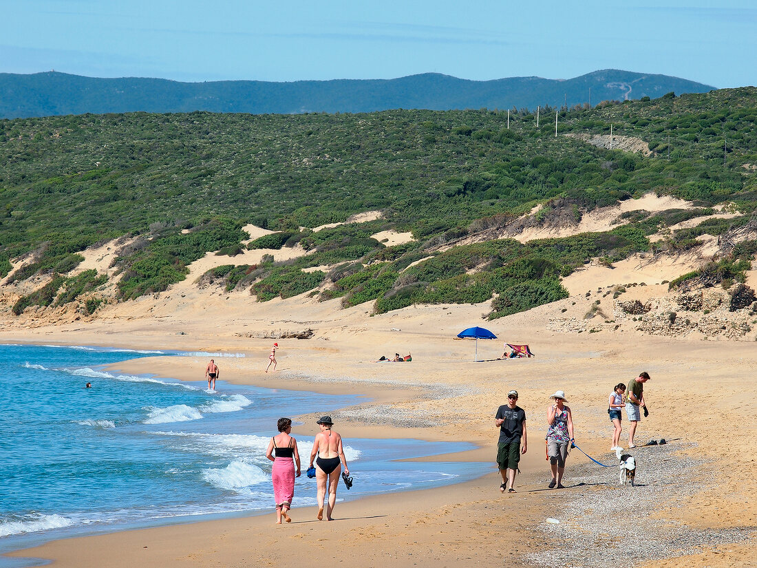 People enjoying at Costa Verde in Medio Campidano, Sardinia, Italy