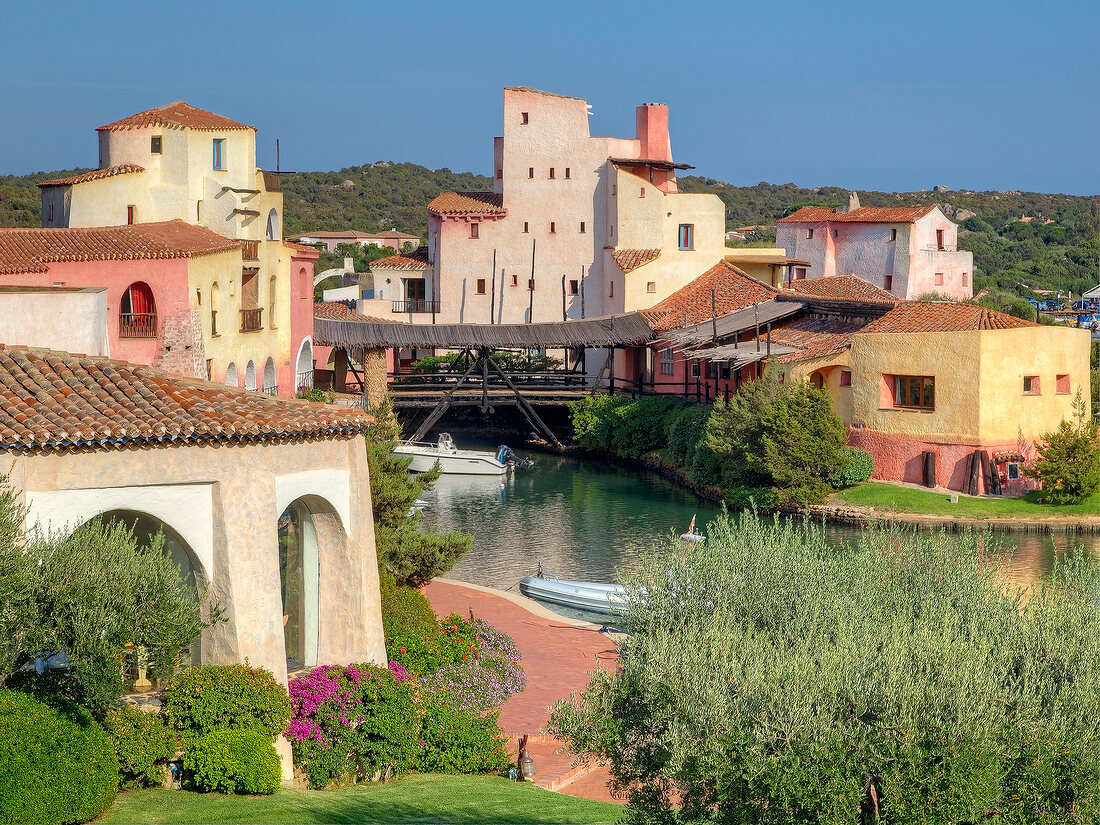 Exterior of hotel Caladi Volpe at Porto Cervo, Costa Smeralda, Sardinia, Italy