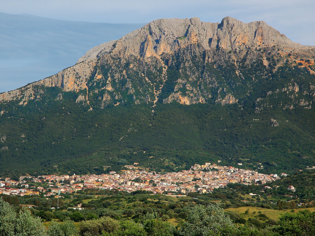 View of Supramonte mountains in Oliena, Sardinia, Italy