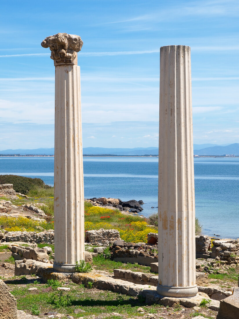 Sardinien, Mittelmeer, Westküste, antike Stadt Tharros, Ruinen