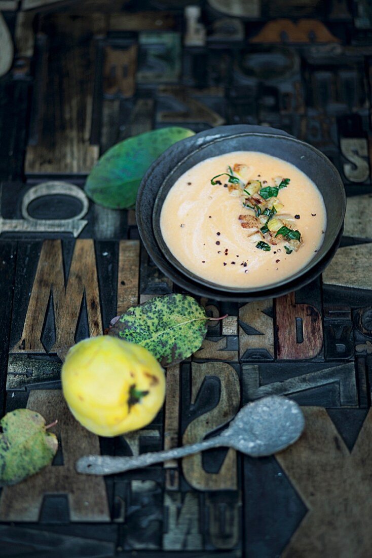 Quince and sweet potato soup